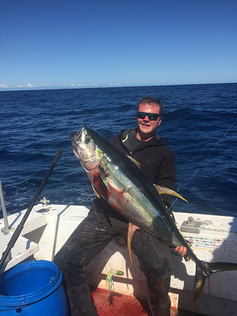 ANGLER: Nathan Steele SPECIES: Yellowfin Tuna  WEIGHT: 28kgs LURE: 8" JB Lures Little Dingo.